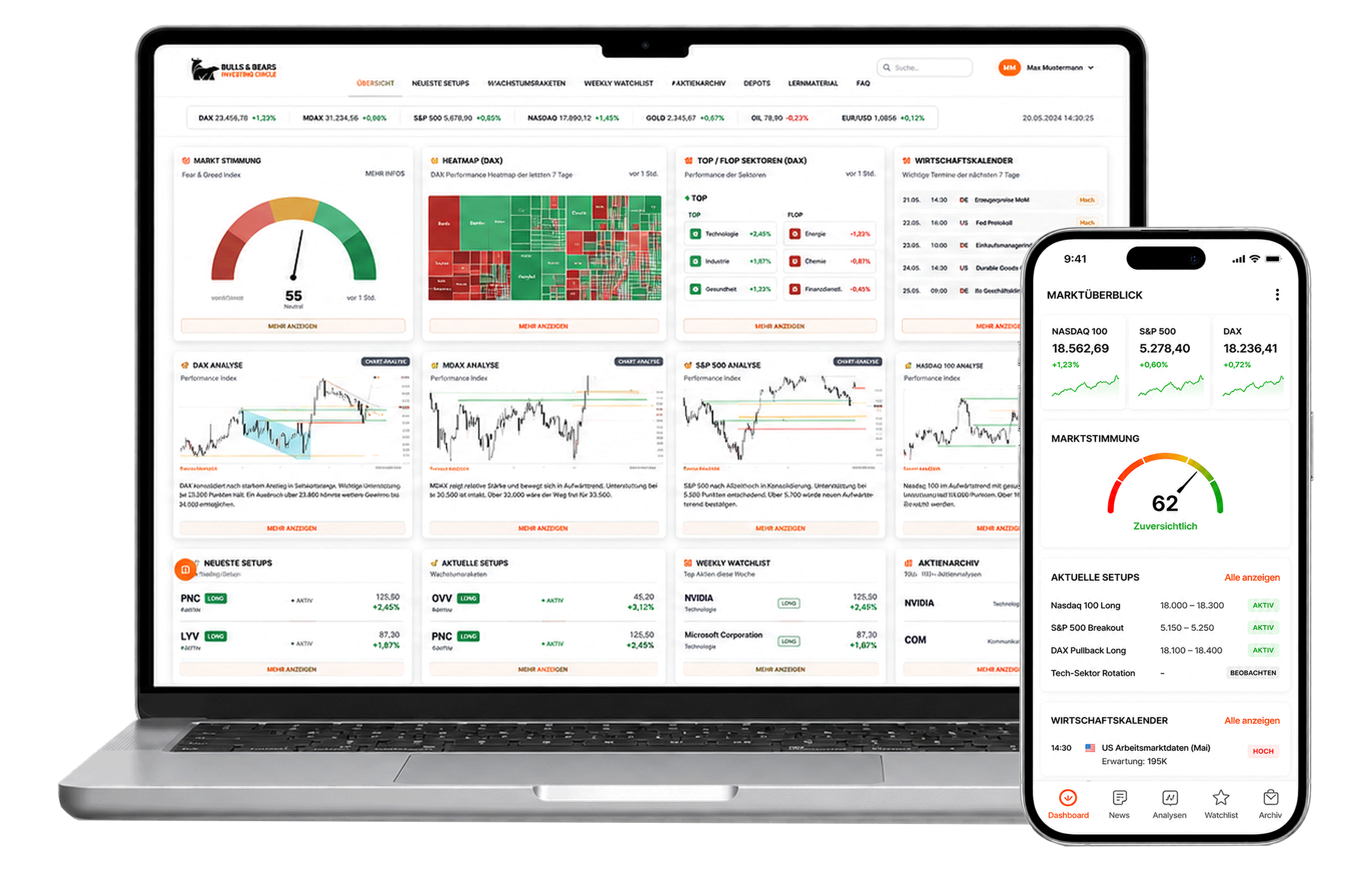 Bulls & Bears Investing Circle Dashboard und App